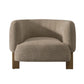 Reno Tira 38 Inch Accent Chair, Taupe Polyester, Foam Cushions, Solid Wood By Casagear Home