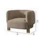 Reno Tira 38 Inch Accent Chair, Taupe Polyester, Foam Cushions, Solid Wood By Casagear Home