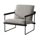 Cid Vina 28 Inch Accent Chair, Gray Polyester, Cushions, Black Metal Frame By Casagear Home