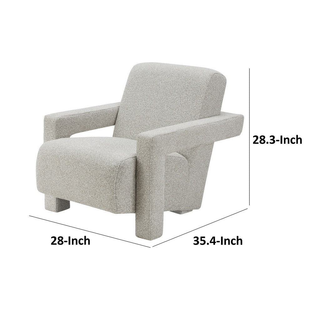 Cid Lily 28 Inch Accent Chair Light Gray Polyester Foam Cushions Wood By Casagear Home BM317595