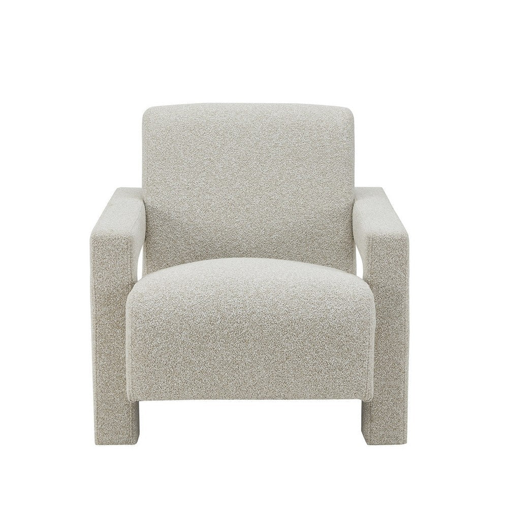 Cid Lily 28 Inch Accent Chair Foam Cushioned Plush Beige Polyester Fabric By Casagear Home BM317596