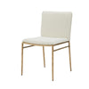 Cid Abby 19 Inch Side Dining Chair, Off White, Brass Gold Finished Legs By Casagear Home