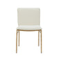 Cid Abby 19 Inch Side Dining Chair Off White Brass Gold Finished Legs By Casagear Home BM317597