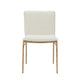 Cid Abby 19 Inch Side Dining Chair Off White Brass Gold Finished Legs By Casagear Home BM317597