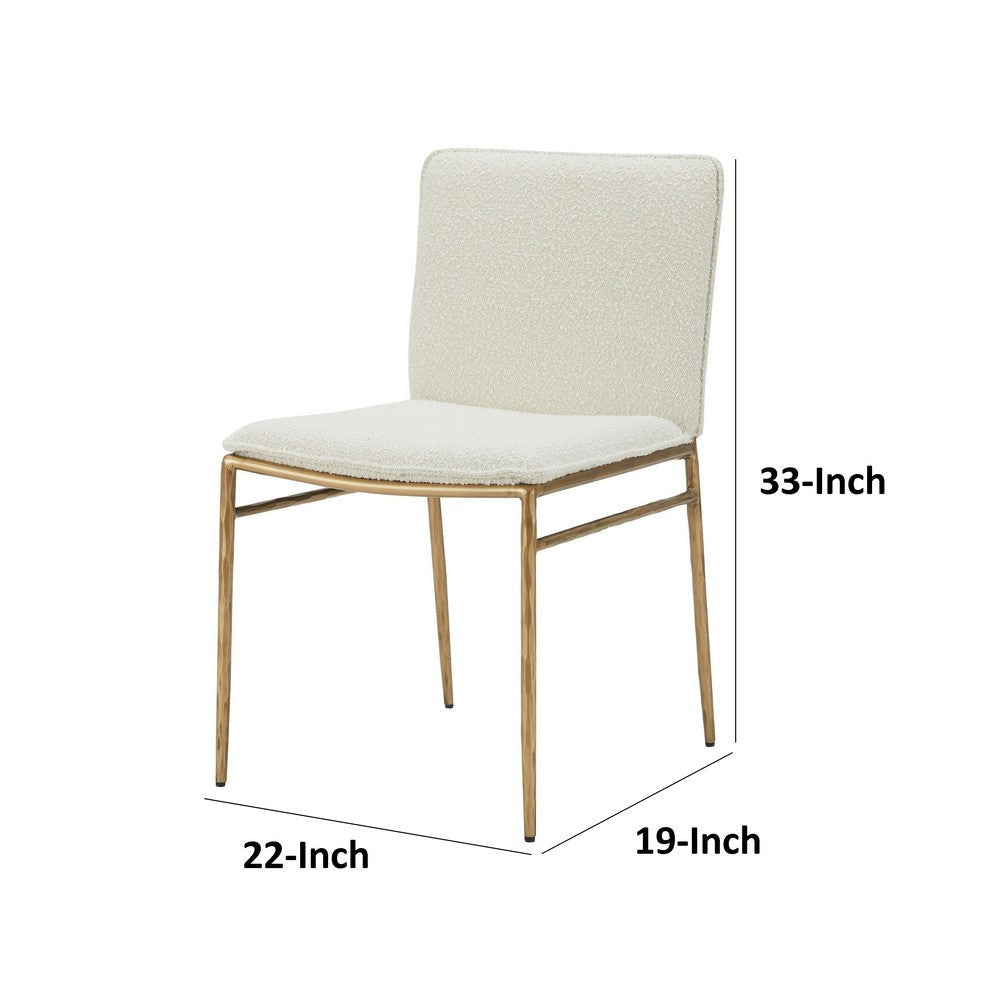 Cid Abby 19 Inch Side Dining Chair Off White Brass Gold Finished Legs By Casagear Home BM317597