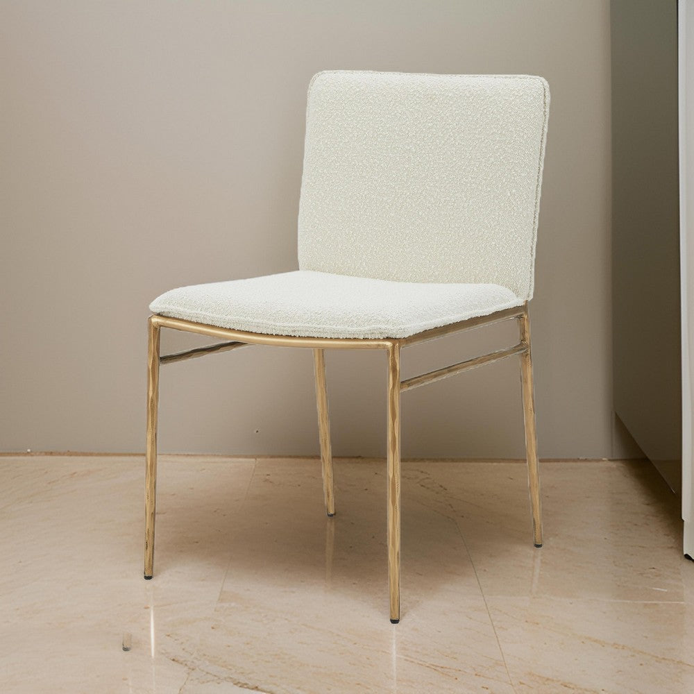 Cid Abby 19 Inch Side Dining Chair Off White Brass Gold Finished Legs By Casagear Home BM317597