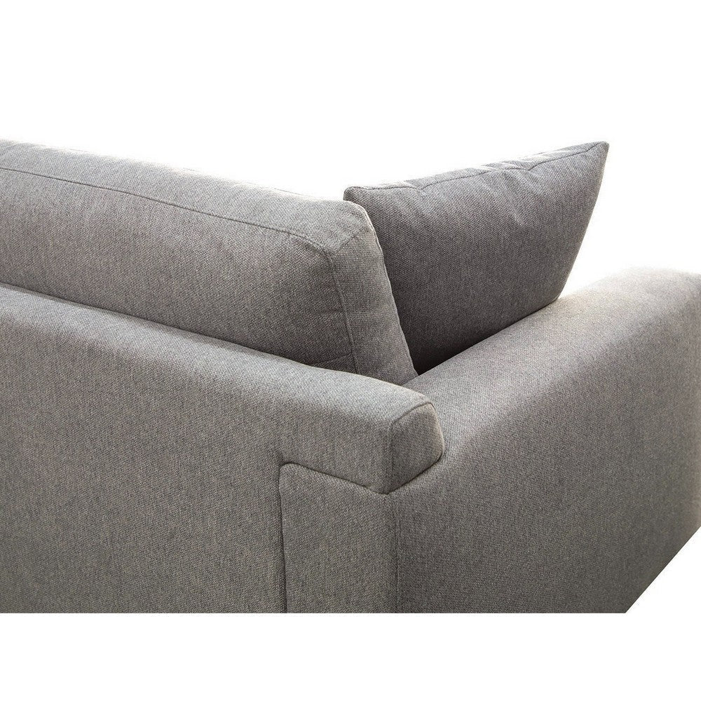 Reno Lorie 69 Inch Loveseat Gray Polyester 2 Pillows Low Profile Legs By Casagear Home BM317599