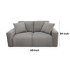 Reno Lorie 69 Inch Loveseat Gray Polyester 2 Pillows Low Profile Legs By Casagear Home BM317599