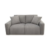 Reno Lorie 69 Inch Loveseat, Gray Polyester, 2 Pillows, Low Profile Legs By Casagear Home