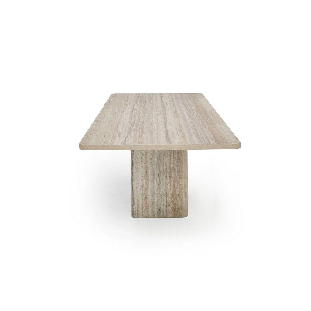 Noe Mali 96 Inch Dining Table Rectangular Double Pedestal Base Gray Wood By Casagear Home BM317607