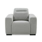 Reno Tori Power Recliner Chair, Gray Polyester, Black Low Profile Legs By Casagear Home