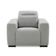 Reno Tori Power Recliner Chair, Gray Polyester, Black Low Profile Legs By Casagear Home