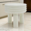 Cid Finley 20 Inch Side End Table Round Tiered Design White Gloss Wood By Casagear Home BM317609