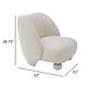 Reno Loy 31 Inch Accent Chair White Polyester Modern Round Legs By Casagear Home BM317611