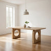 Cid Ashi 87 Inch Dining Table, Rectangular Top, Brown Solid Oak Wood Frame By Casagear Home