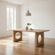 Cid Ashi 87 Inch Dining Table, Rectangular Top, Brown Solid Oak Wood Frame By Casagear Home