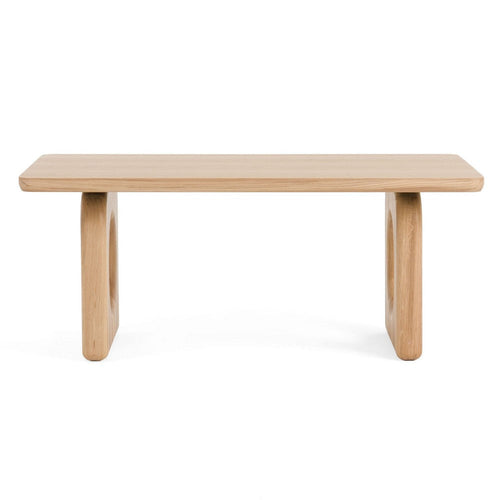 Cid Ashi 47 Inch Coffee Table, Rectangular Top, Brown Solid Oak Wood Frame By Casagear Home