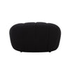 Reno Ola 48 Inch Accent Chair Tufted Cushions Round Black Teddy Fabric By Casagear Home BM317619