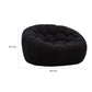 Reno Ola 48 Inch Accent Chair Tufted Cushions Round Black Teddy Fabric By Casagear Home BM317619