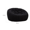 Reno Ola 48 Inch Accent Chair Tufted Cushions Round Black Teddy Fabric By Casagear Home BM317619