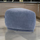 Reno Kini 26 Inch Ottoman, River Rock Shape, Blue Polyester, Wood Frame By Casagear Home