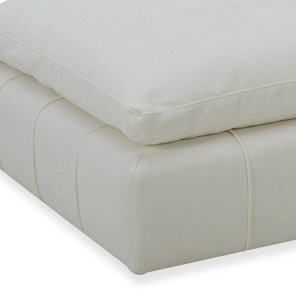 Reno Reya 43 Inch Ottoman Off White Polyester Pillow Seat Solid Wood By Casagear Home BM317626