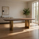 Cid Jorie 87 Inch Dining Table, Rectangular Top, Walnut Brown Veneer, Steel By Casagear Home