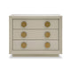 Cid Jorie 39 Inch Nightstand 3 Drawers Cream White Wood Steel Handles By Casagear Home BM317632