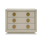 Cid Jorie 39 Inch Nightstand, 3 Drawers, Cream White Wood, Steel Handles By Casagear Home