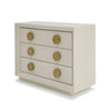 Cid Jorie 39 Inch Nightstand 3 Drawers Cream White Wood Steel Handles By Casagear Home BM317632