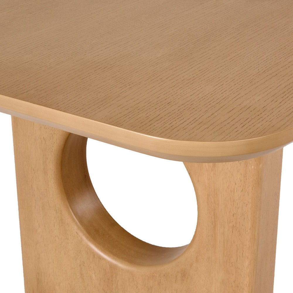 Now Ohan 90 Inch Dining Table, Rectangular, Light Brown Solid Rubberwood By Casagear Home
