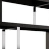 Jue 72 Inch Bookshelf 4 Open Tier Racks Chrome Metal Frame Black MDF By Casagear Home BM317649