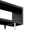 Jue 72 Inch Bookshelf 4 Open Tier Racks Chrome Metal Frame Black MDF By Casagear Home BM317649