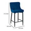 Gen 29 Inch Barstool Chair Set of 2 Diamond Tufted Blue Velvet Black By Casagear Home BM317650