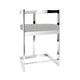 Gei 26 Inch Counter Stool Chair, Low Back, Gray Velvet, Cantilever Chrome By Casagear Home