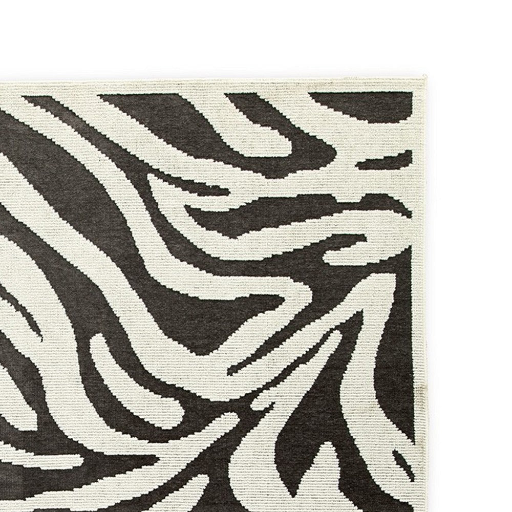 Ashley Thom 8 x 10 Large Area Rug Bold Zebra Print Black White BM318230
