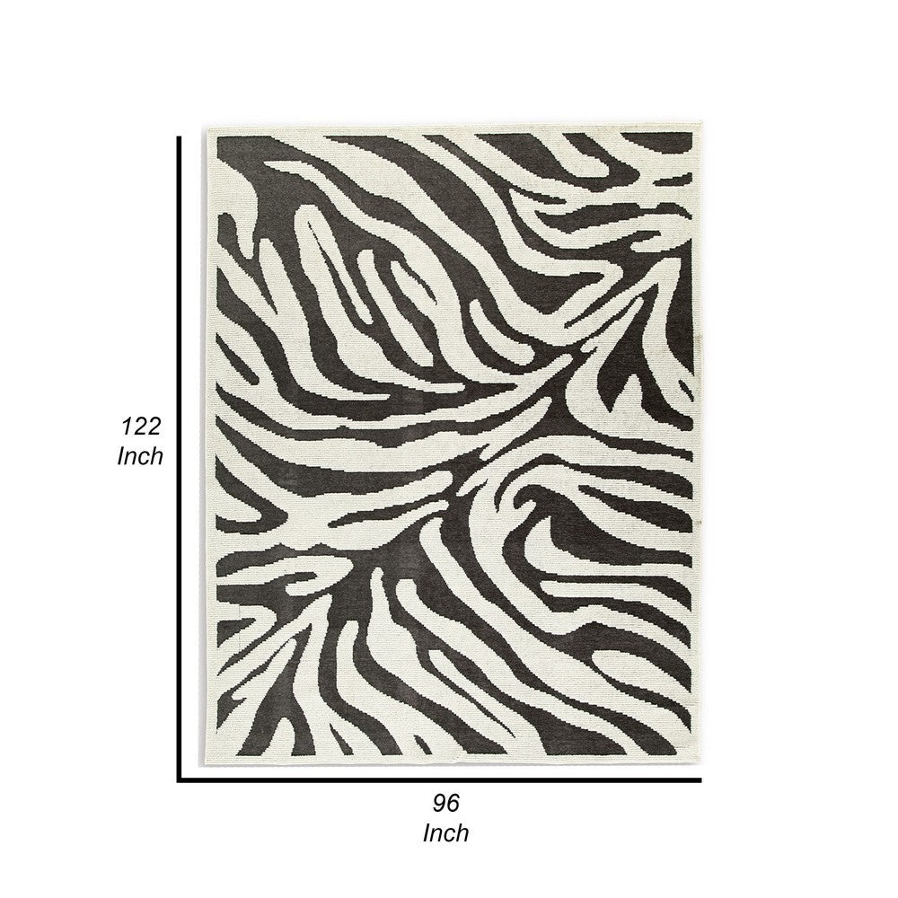 Ashley Thom 8 x 10 Large Area Rug Bold Zebra Print Black White BM318230
