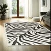 Ashley Thom 8 x 10  Large Area Rug, Bold Zebra Print, Black White