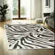 Ashley Thom 8 x 10  Large Area Rug, Bold Zebra Print, Black White