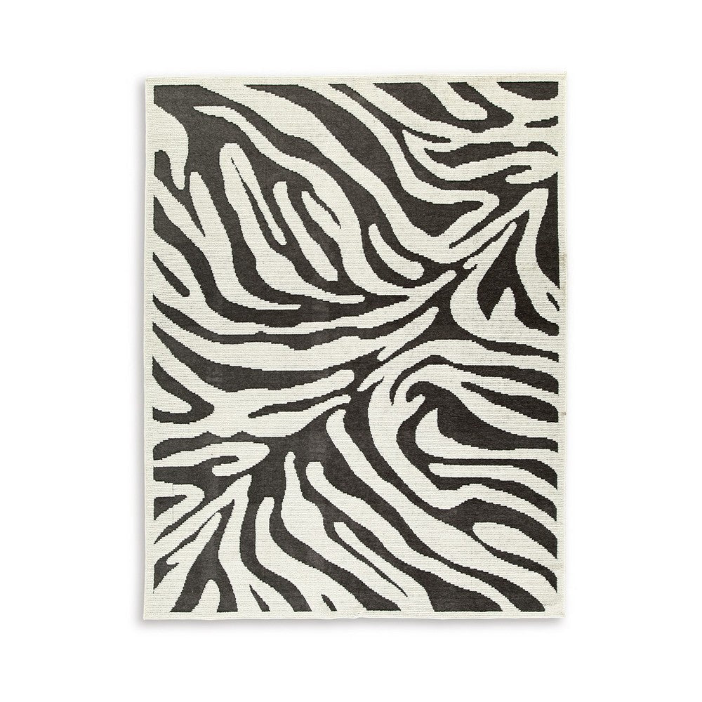 Ashley Thom 8 x 10 Large Area Rug Bold Zebra Print Black White BM318230