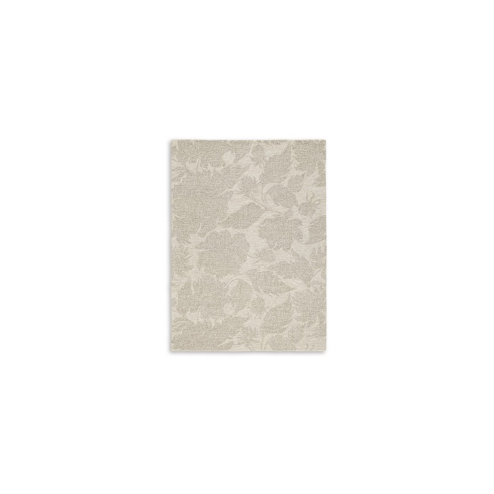 Ashley Adas 5 x 7 Medium Area Rug Tufted Floral Pattern Beige BM318235