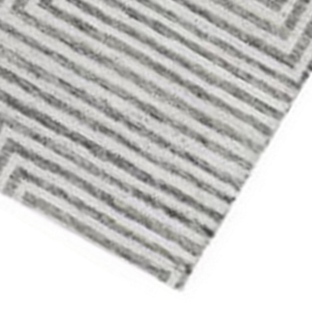 Ashley Seni 5 x 7 Medium Area Rug Geometric Woven Black Ivory BM318237