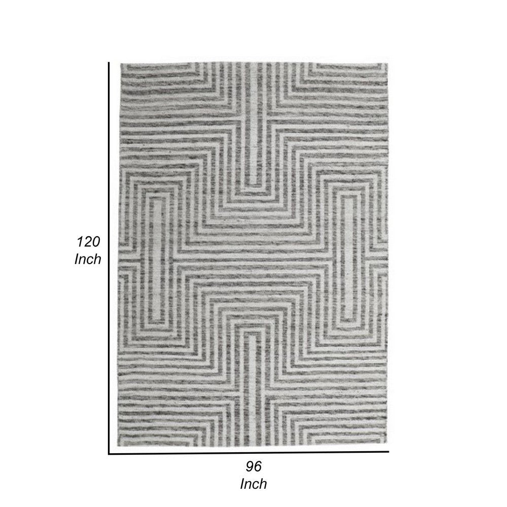 Ashley Seni 8 x 10 Large Area Rug Geometric Woven Black Ivory BM318238