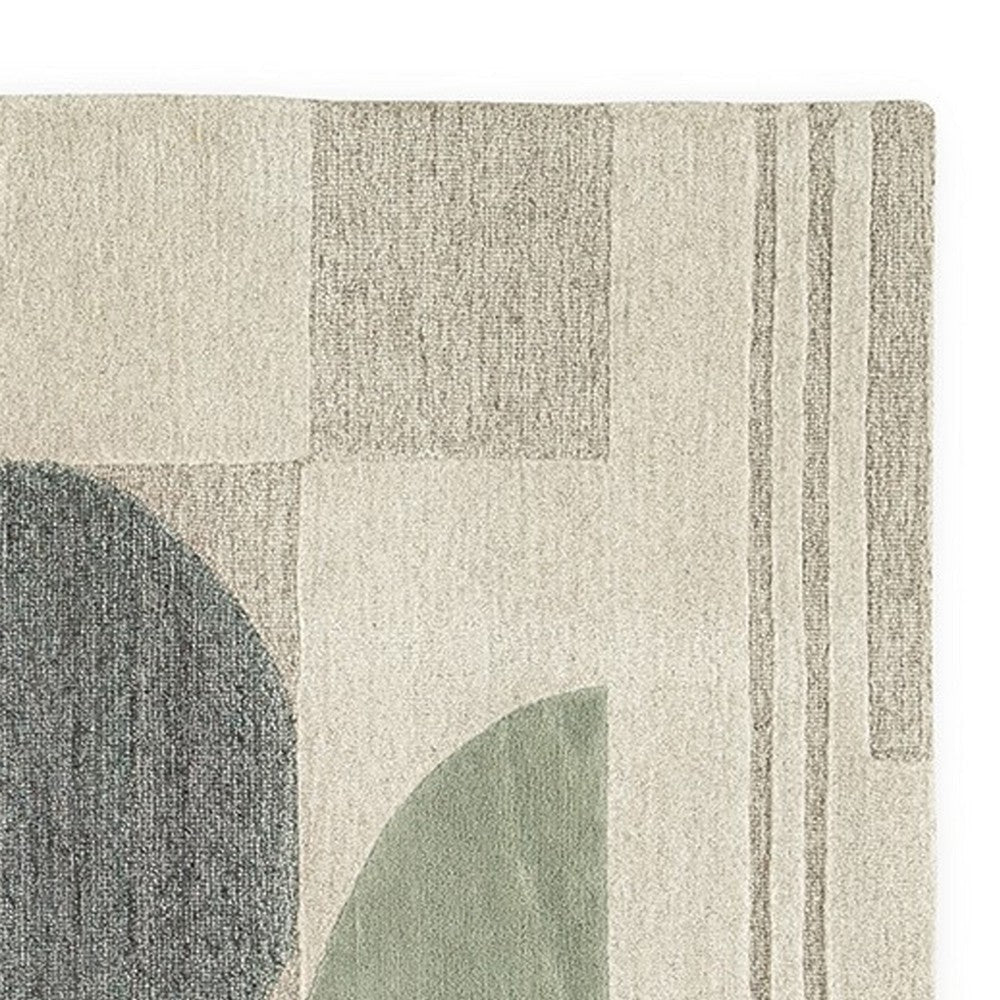 Ashley Laen 5 x 7 Medium Area Rug Tufted Geometric Wool Gray BM318241