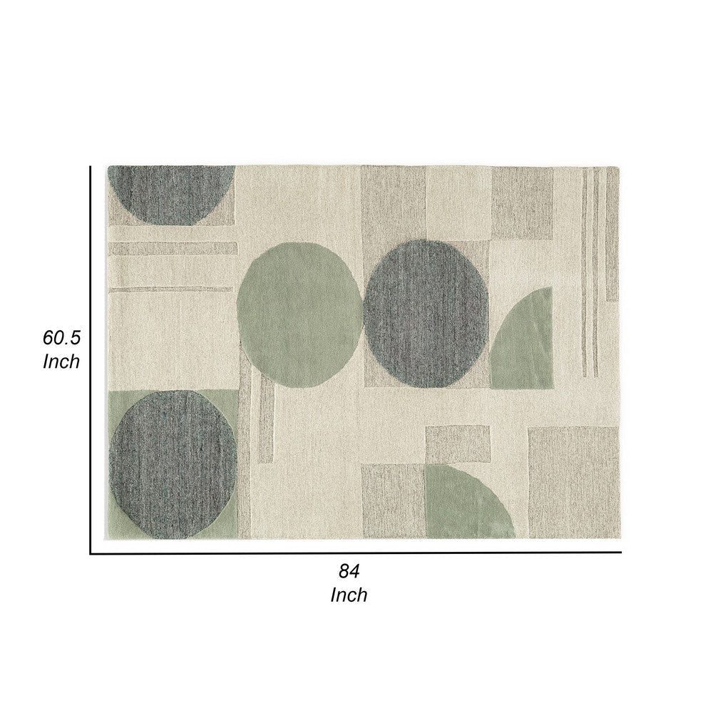 Ashley Laen 5 x 7 Medium Area Rug Tufted Geometric Wool Gray BM318241