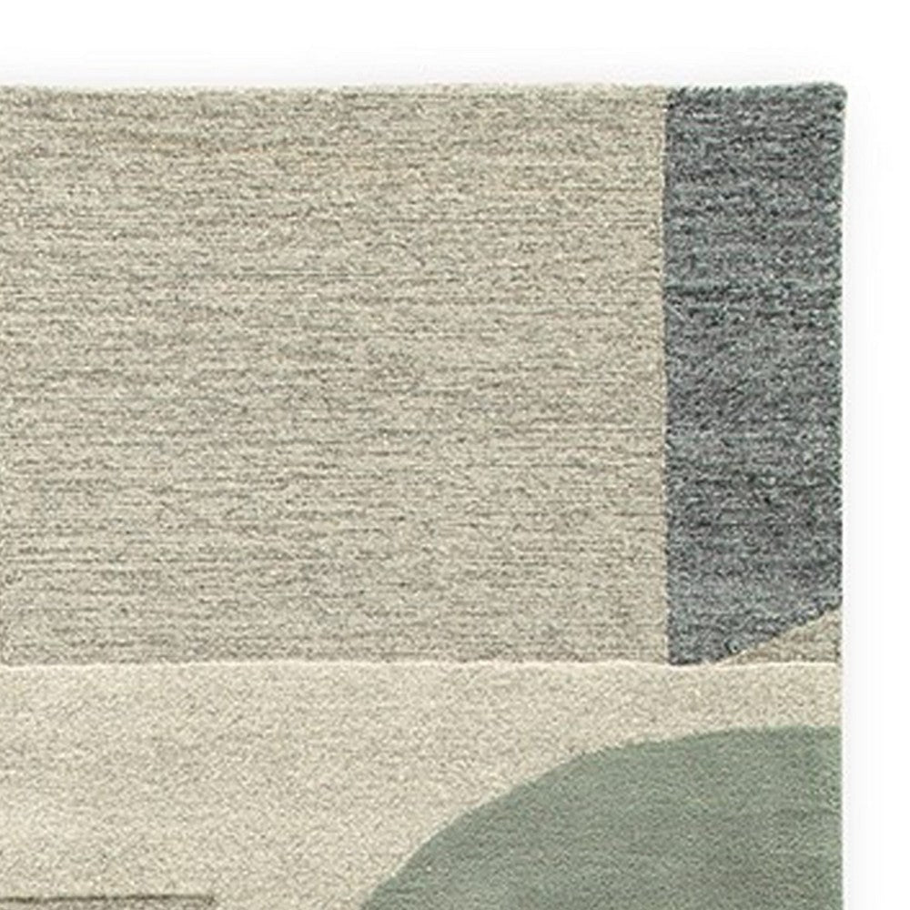 Ashley Laen 8 x 10 Large Area Rug Tufted Geometric Wool Gray BM318242