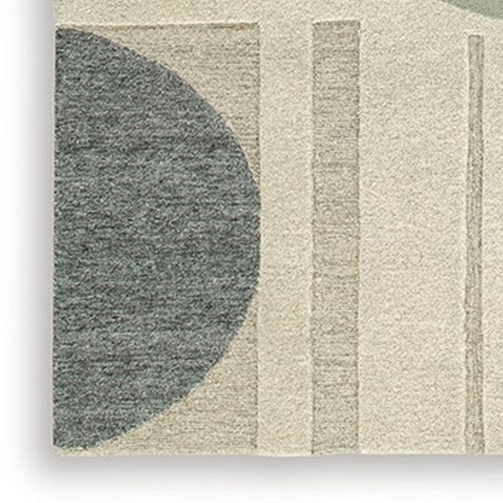 Ashley Laen 8 x 10 Large Area Rug Tufted Geometric Wool Gray BM318242
