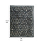 Hiy 8 x 11 Large Area Rug, Persian Inspired Floral Motif, Black Gray By Casagear Home