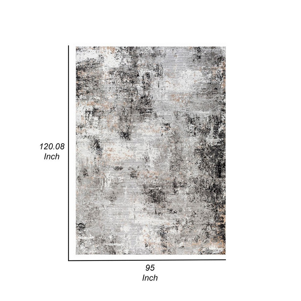 Ashley Ley 8 x 10 Large Area Rug Abstract Design Black White BM318244