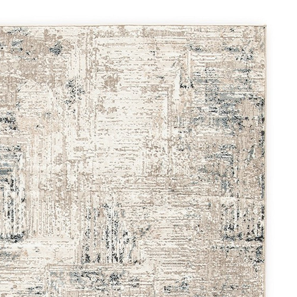 Ashley Toer 5 x 7 Medium Area Rug Abstract Art Gray White